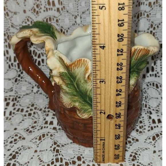 Vintage BICO China Thanksgiving Turkey Sugar Bowl Lid Harvest Basket Creamer Set - Picture 5 of 11